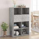 Concrete gray high sideboard 80x42.5x124 cm engineered wood