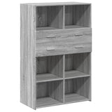 Sonoma hohes Sideboard grau 80x42,5x124 cm Holzwerkstoff