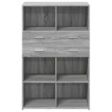 Sonoma hohes Sideboard grau 80x42,5x124 cm Holzwerkstoff