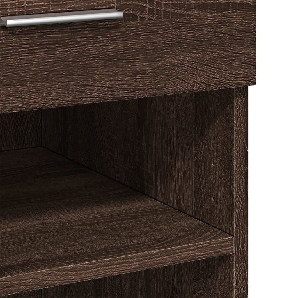 High sideboard brown oak 80x42.5x124 cm engineered wood