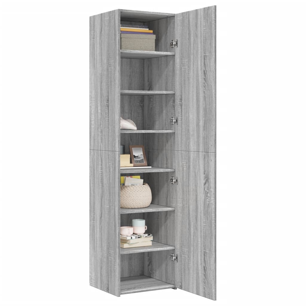 Buffet haut sonoma gris 45x42,5x185 cm bois d'ingénierie