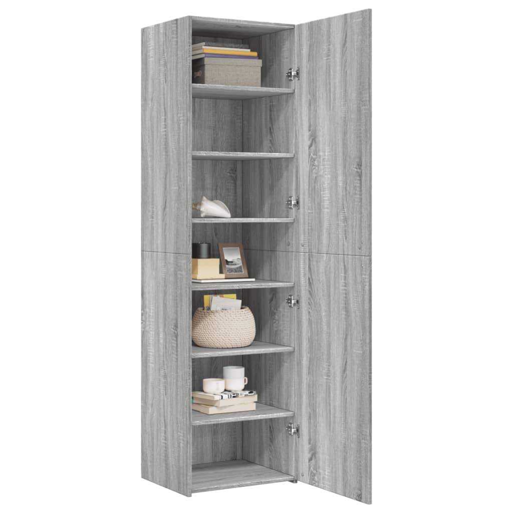 Buffet haut sonoma gris 50x42,5x185 cm bois d'ingénierie