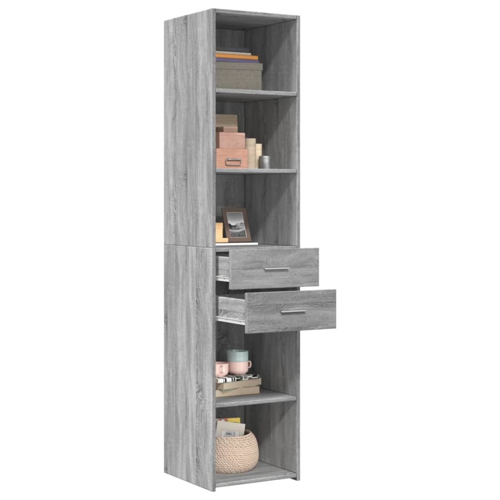 Buffet haut sonoma gris 40x42,5x185 cm bois d'ingénierie