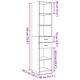 Buffet haut sonoma gris 40x42,5x185 cm bois d'ingénierie