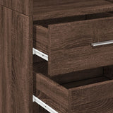 High sideboard brown oak 40x42.5x185 cm engineered wood