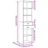 Buffet haut blanc 45x42,5x185 cm bois d'ingénierie