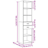 Buffet haut sonoma gris 45x42,5x185 cm bois d'ingénierie