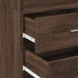 High sideboard brown oak 45x42.5x185 cm engineered wood