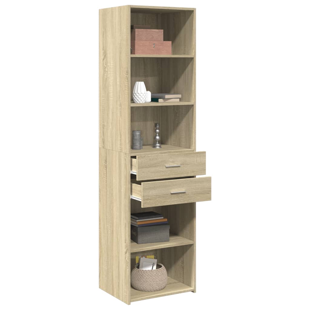 Buffet haut chêne sonoma 50x42,5x185 cm bois d'ingénierie