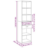 Buffet haut chêne sonoma 50x42,5x185 cm bois d'ingénierie