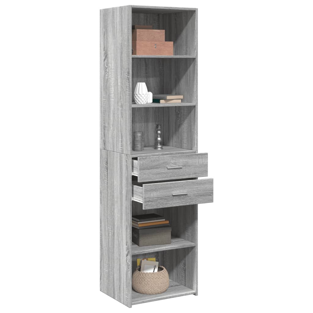 Buffet haut sonoma gris 50x42,5x185 cm bois d'ingénierie