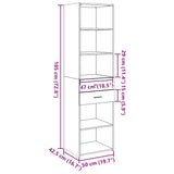 Buffet haut sonoma gris 50x42,5x185 cm bois d'ingénierie