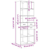 Buffet haut blanc 70x42,5x185 cm bois d'ingénierie