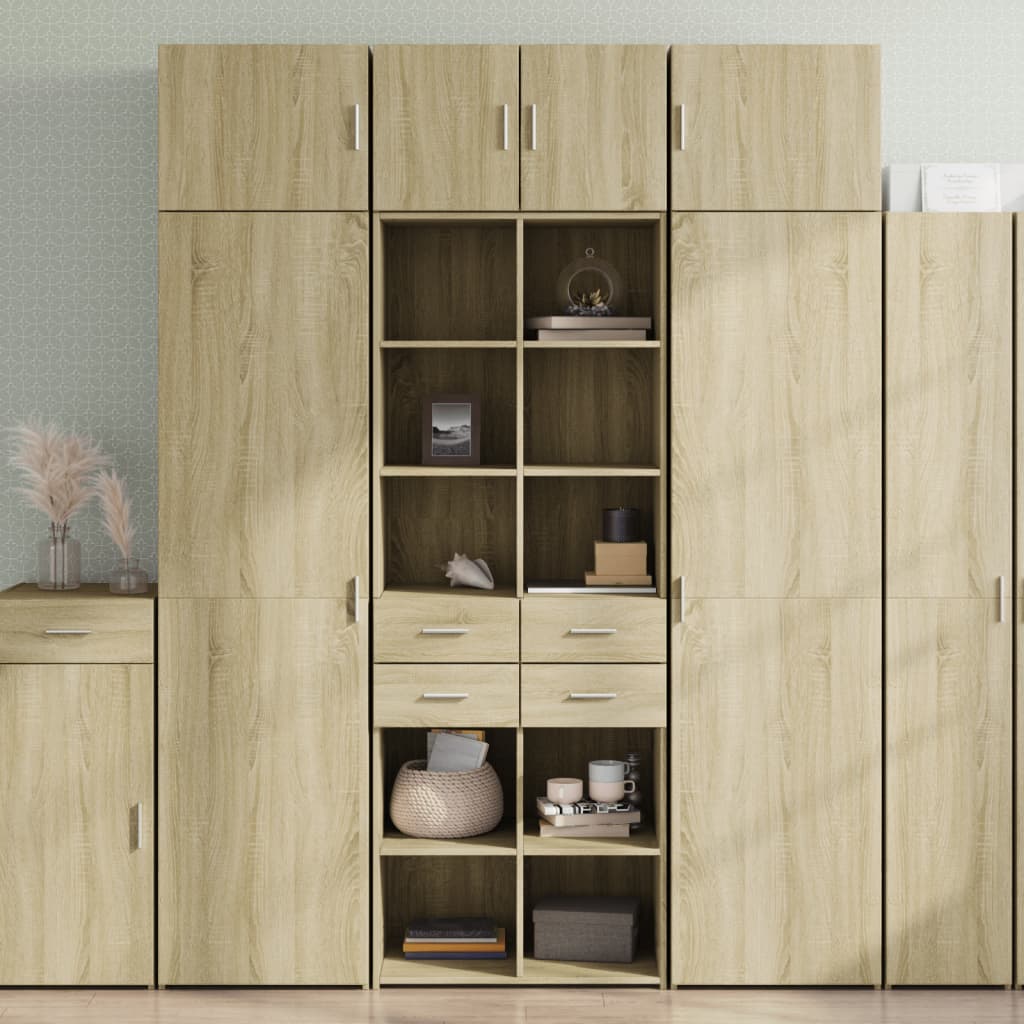 High sideboard sonoma oak 70x42.5x185 cm engineered wood