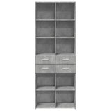 Concrete gray high sideboard 70x42.5x185 cm engineered wood