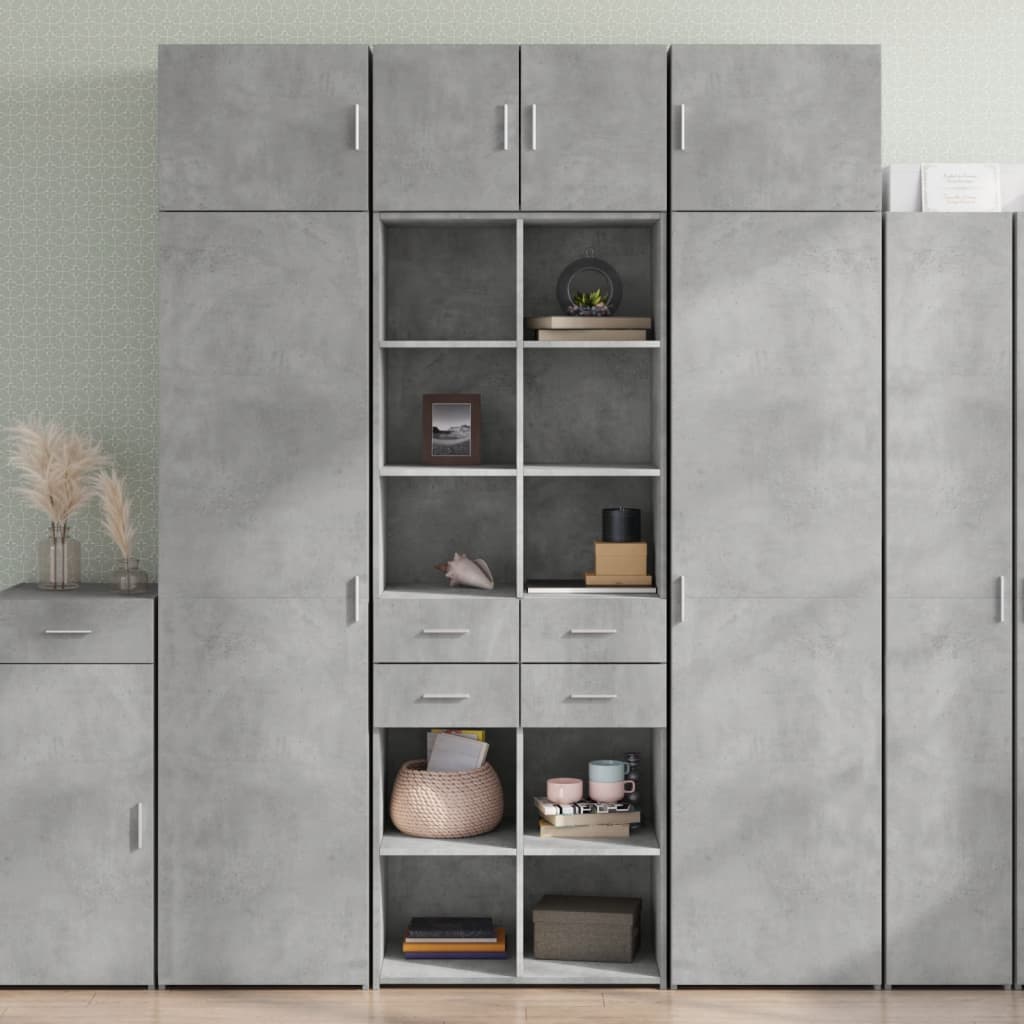 Concrete gray high sideboard 70x42.5x185 cm engineered wood