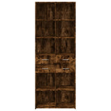 Buffet haut chêne fumé 70x42,5x185 cm bois d'ingénierie