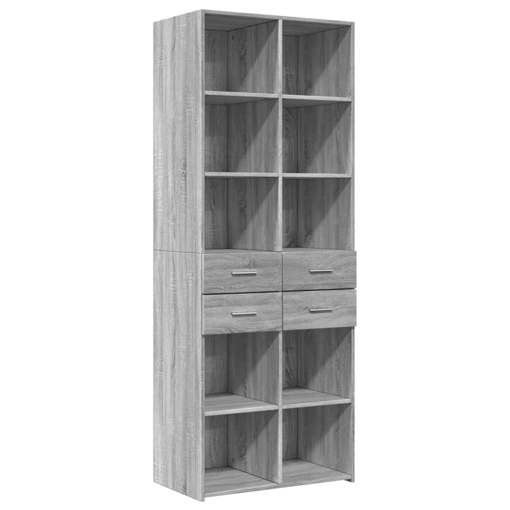 Buffet haut sonoma gris 70x42,5x185 cm bois d'ingénierie