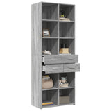 Buffet haut sonoma gris 70x42,5x185 cm bois d'ingénierie