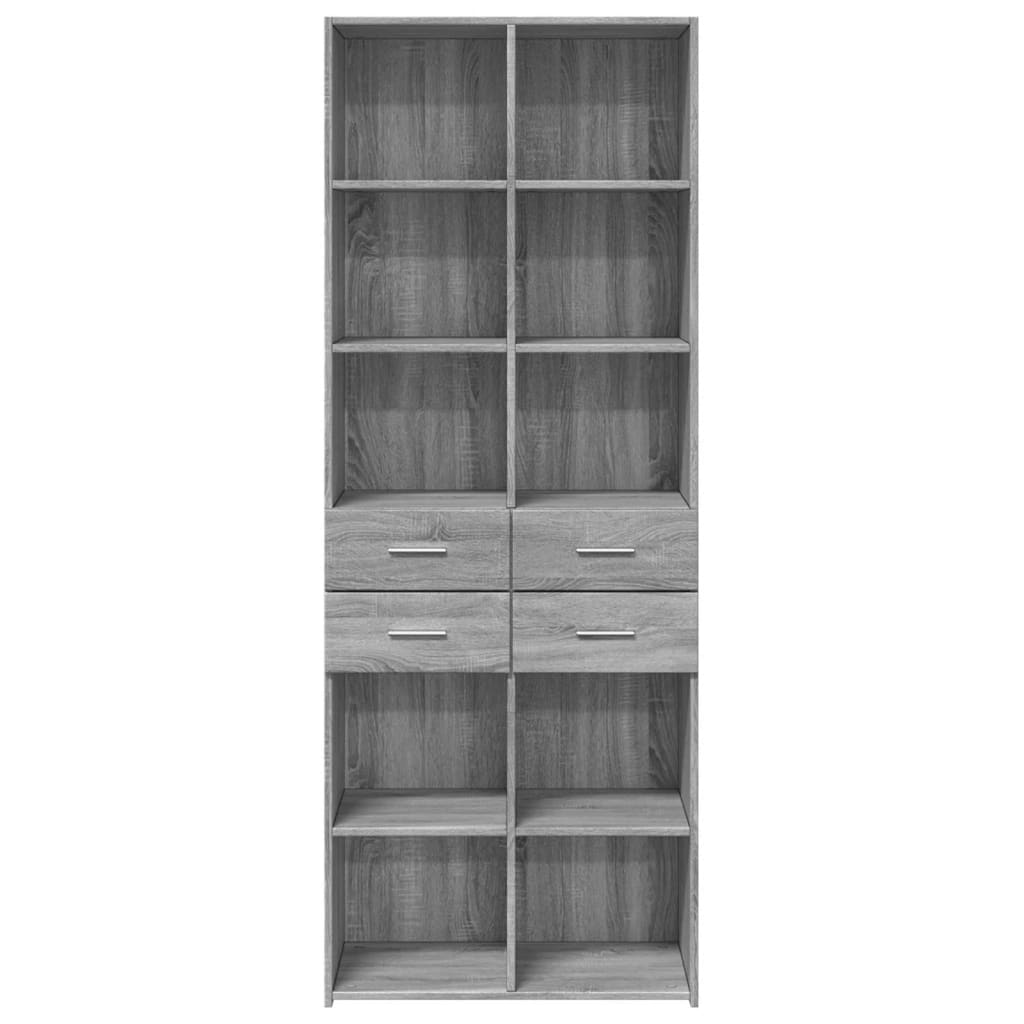 Buffet haut sonoma gris 70x42,5x185 cm bois d'ingénierie