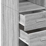 Buffet haut sonoma gris 70x42,5x185 cm bois d'ingénierie