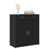 Schwarzes Sideboard 80x42,5x93 cm aus Holzwerkstoff