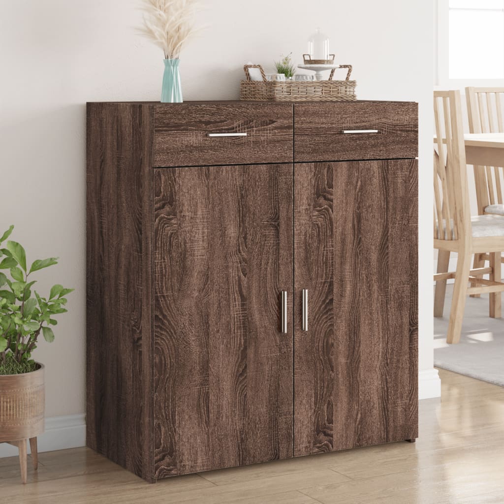 Brown oak sideboard 80x42.5x93 cm engineered wood