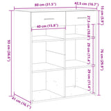 Buffet sonoma gris 80x42,5x93 cm bois d'ingénierie