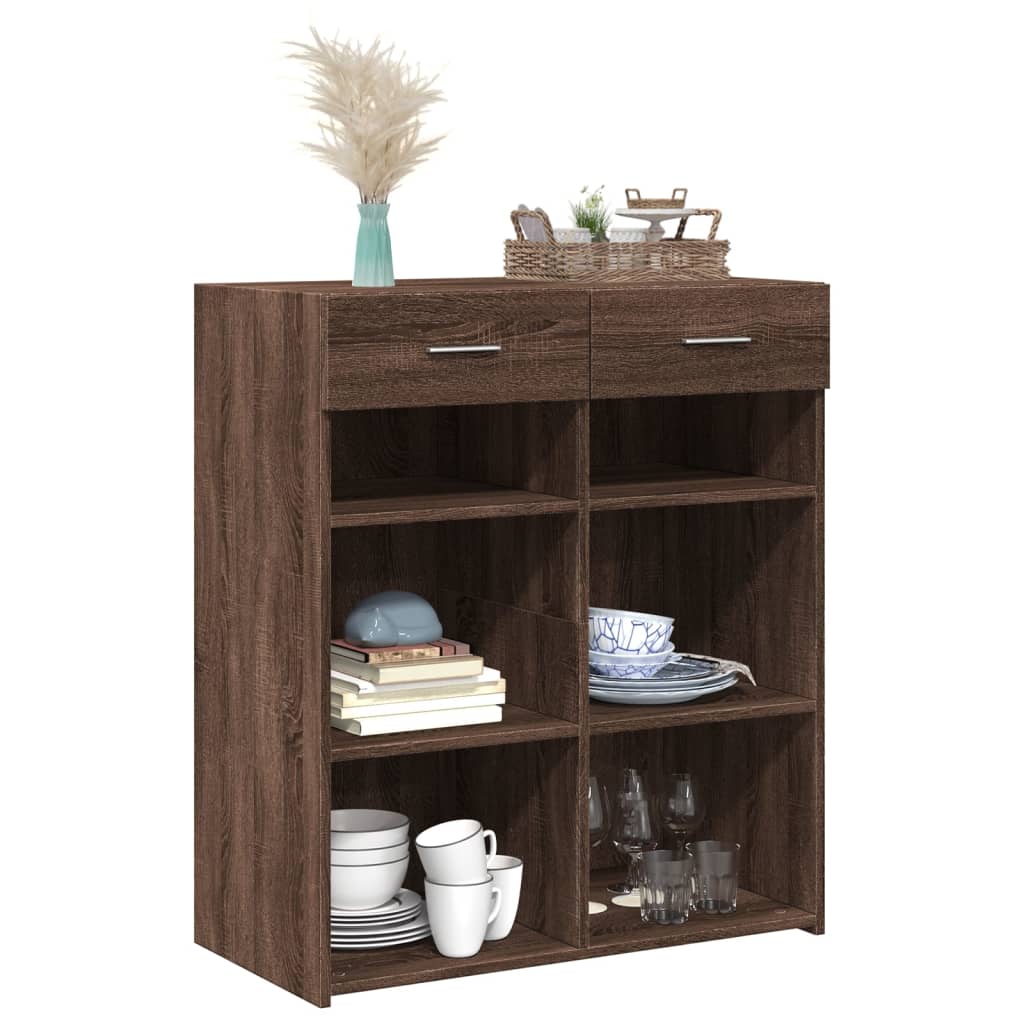 Buffet chêne marron 80x42,5x93 cm bois d'ingénierie