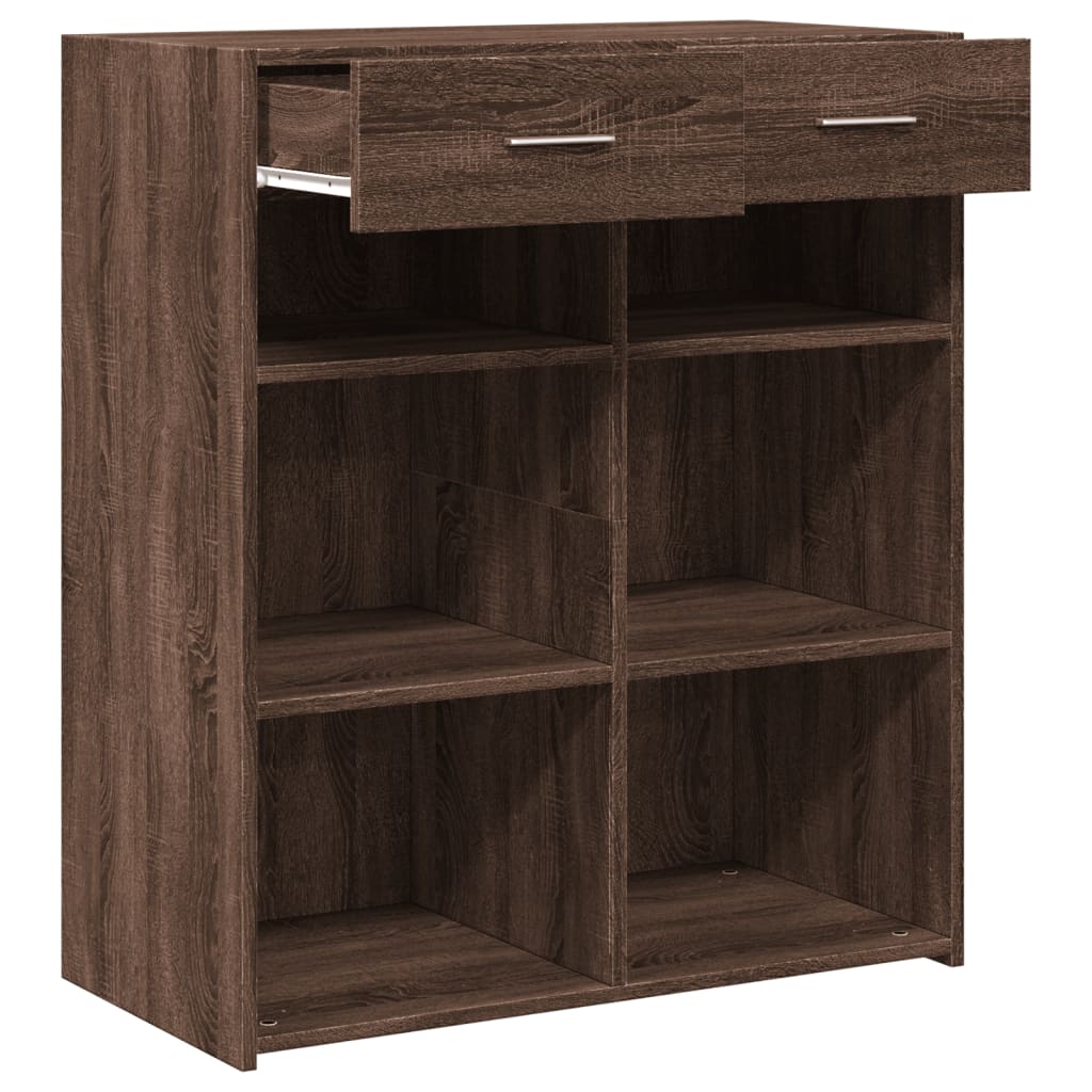 Buffet chêne marron 80x42,5x93 cm bois d'ingénierie