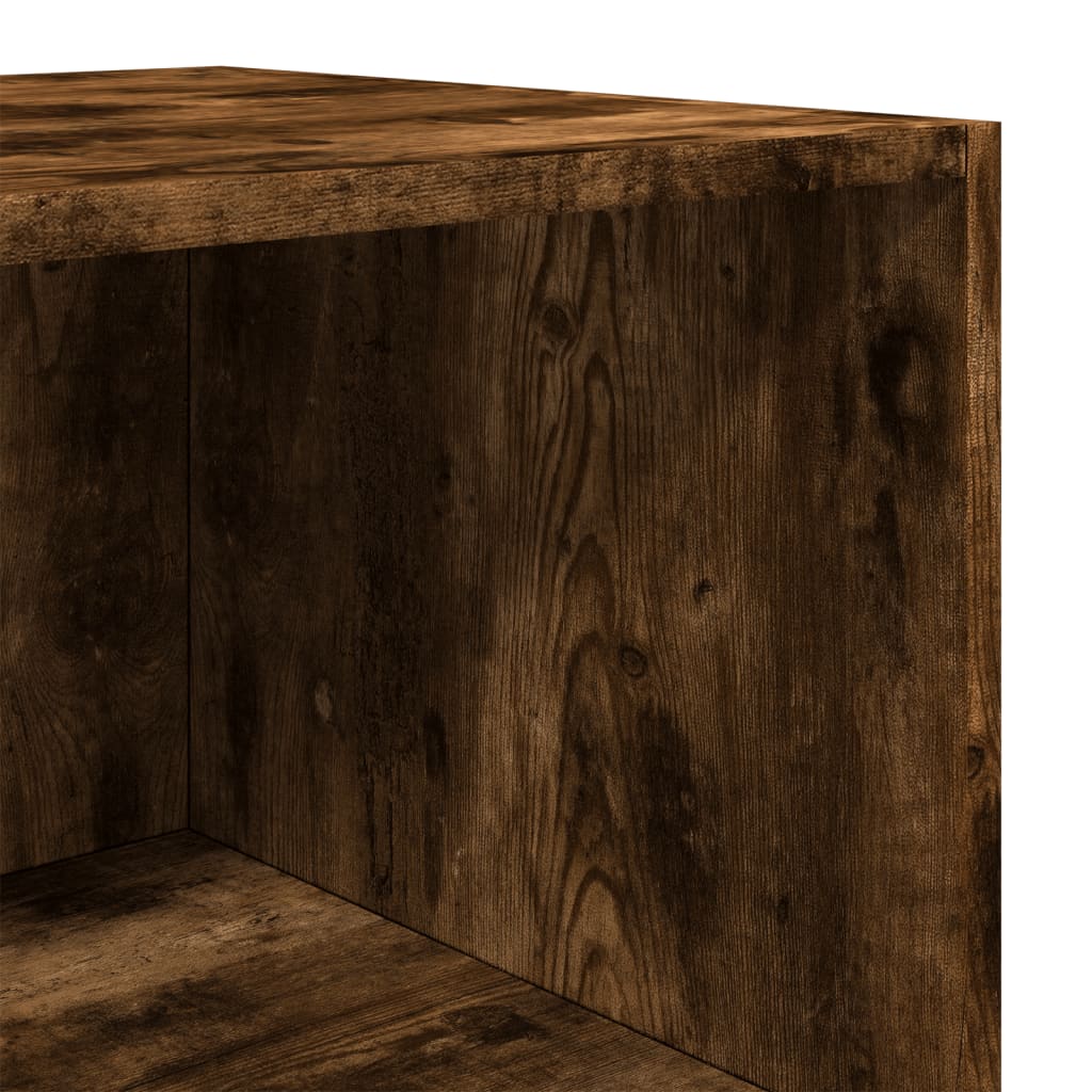 Buffet haut chêne fumé 40x41x185 cm bois d'ingénierie