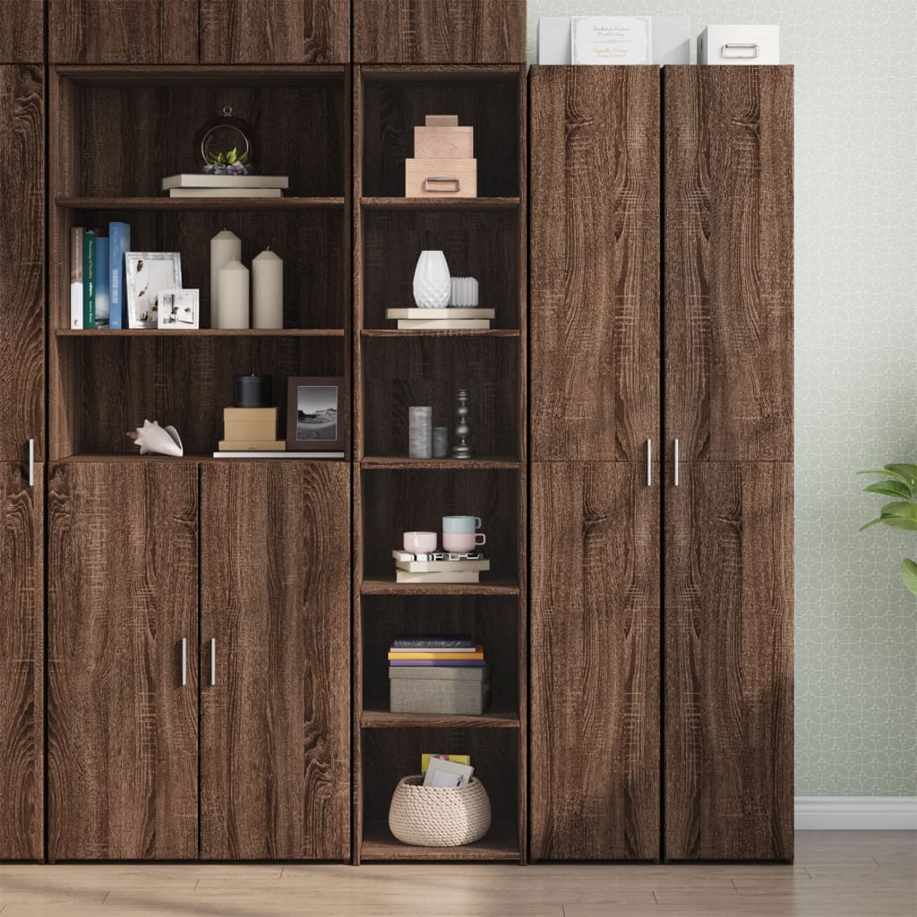 High sideboard brown oak 40x41x185 cm engineered wood