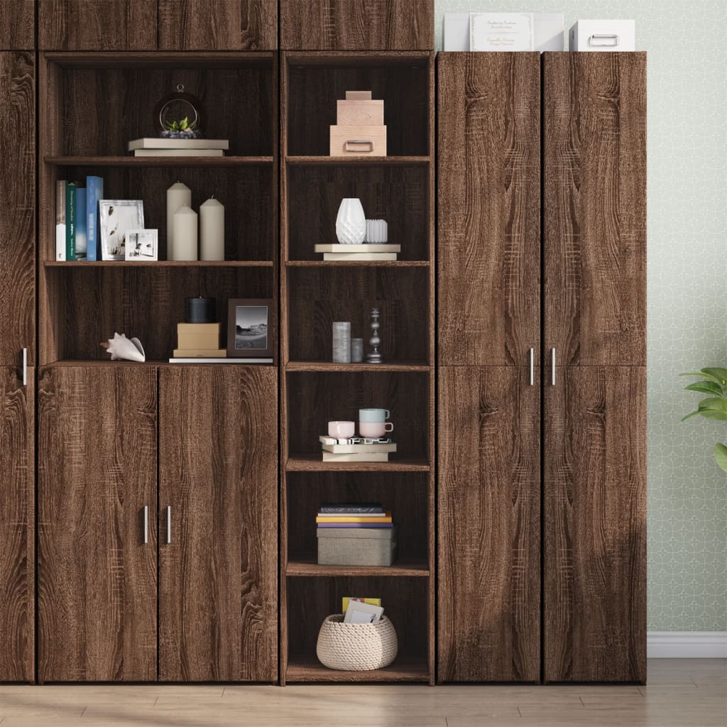 High sideboard brown oak 45x41x185 cm engineered wood