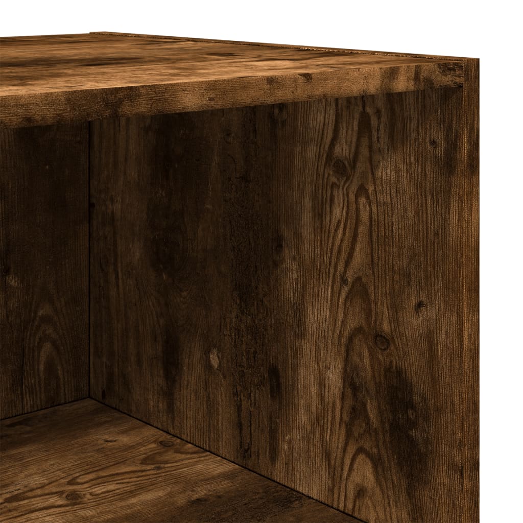 Buffet haut chêne fumé 50x41x185 cm bois d'ingénierie