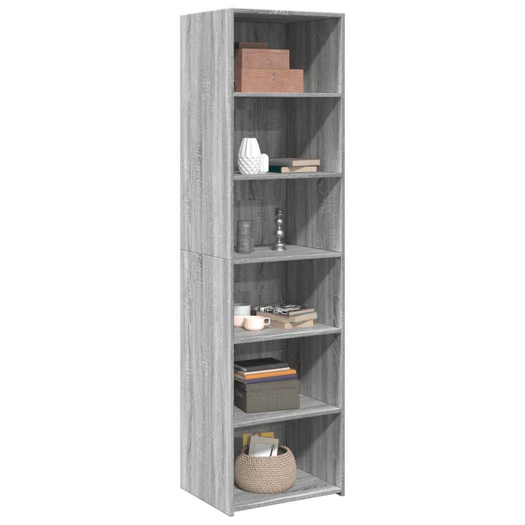 Buffet haut sonoma gris 50x41x185 cm bois d'ingénierie