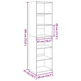 Buffet haut sonoma gris 50x41x185 cm bois d'ingénierie