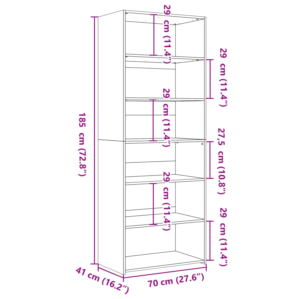 Buffet haut blanc 70x41x185 cm bois d'ingénierie