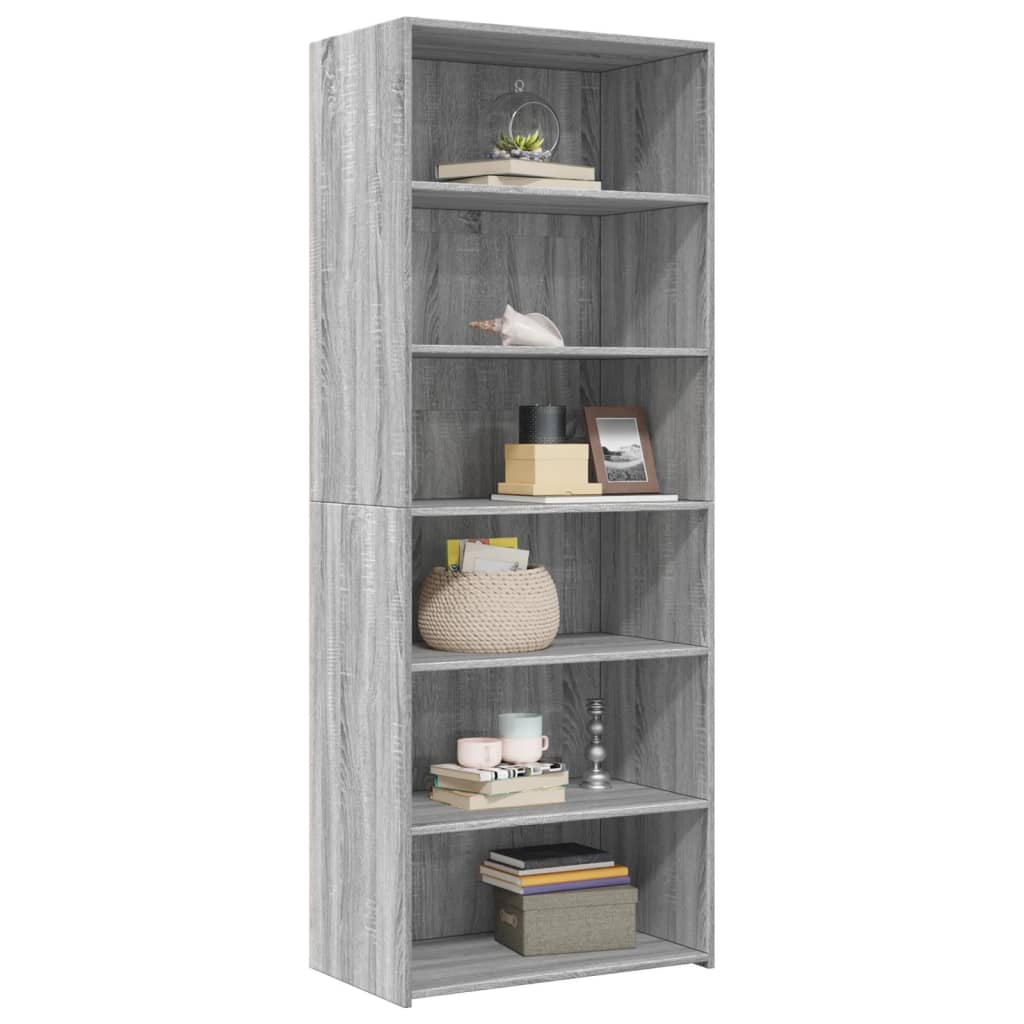 Buffet haut sonoma gris 70x41x185 cm bois d'ingénierie