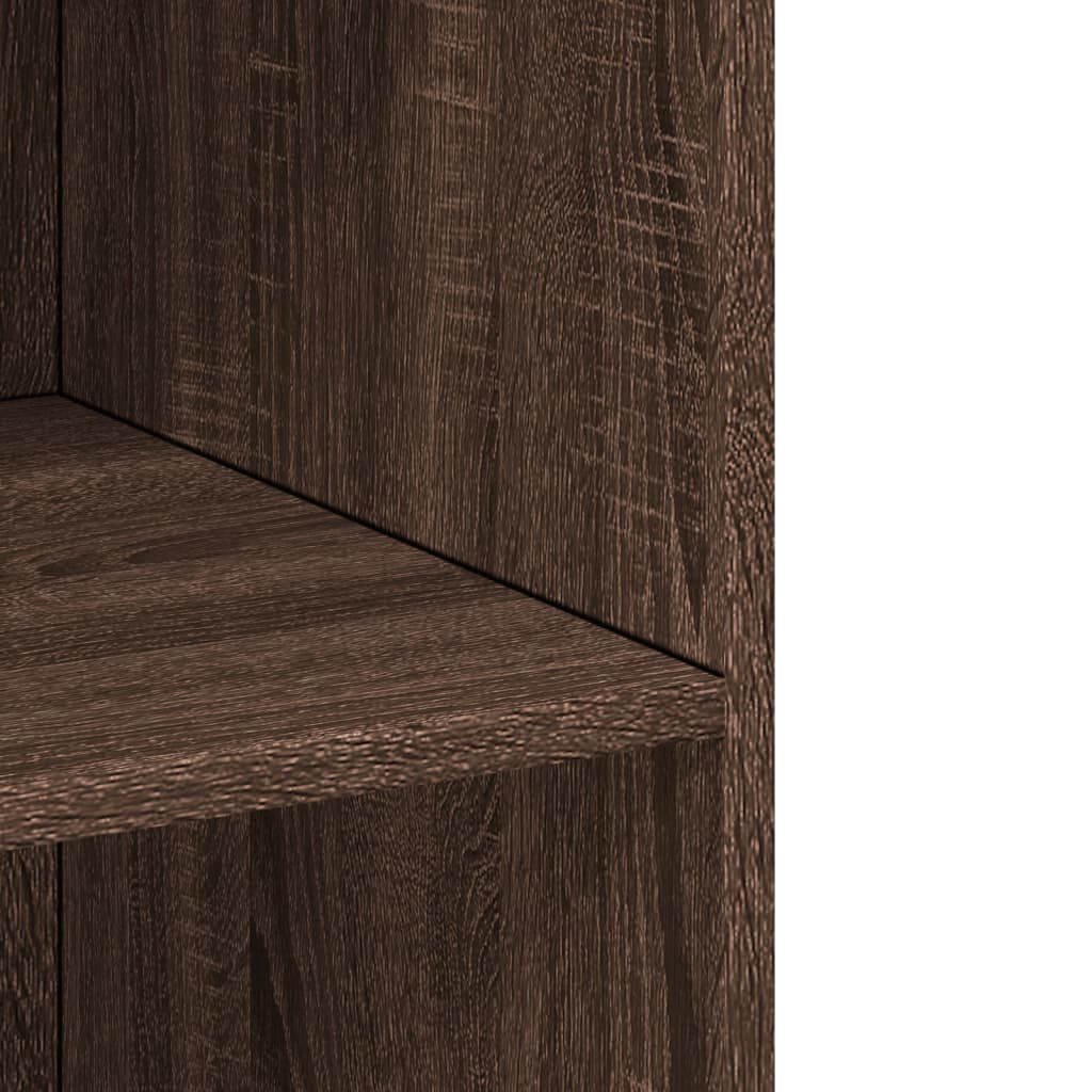 High sideboard brown oak 70x41x185 cm engineered wood