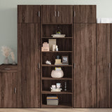 High sideboard brown oak 70x41x185 cm engineered wood