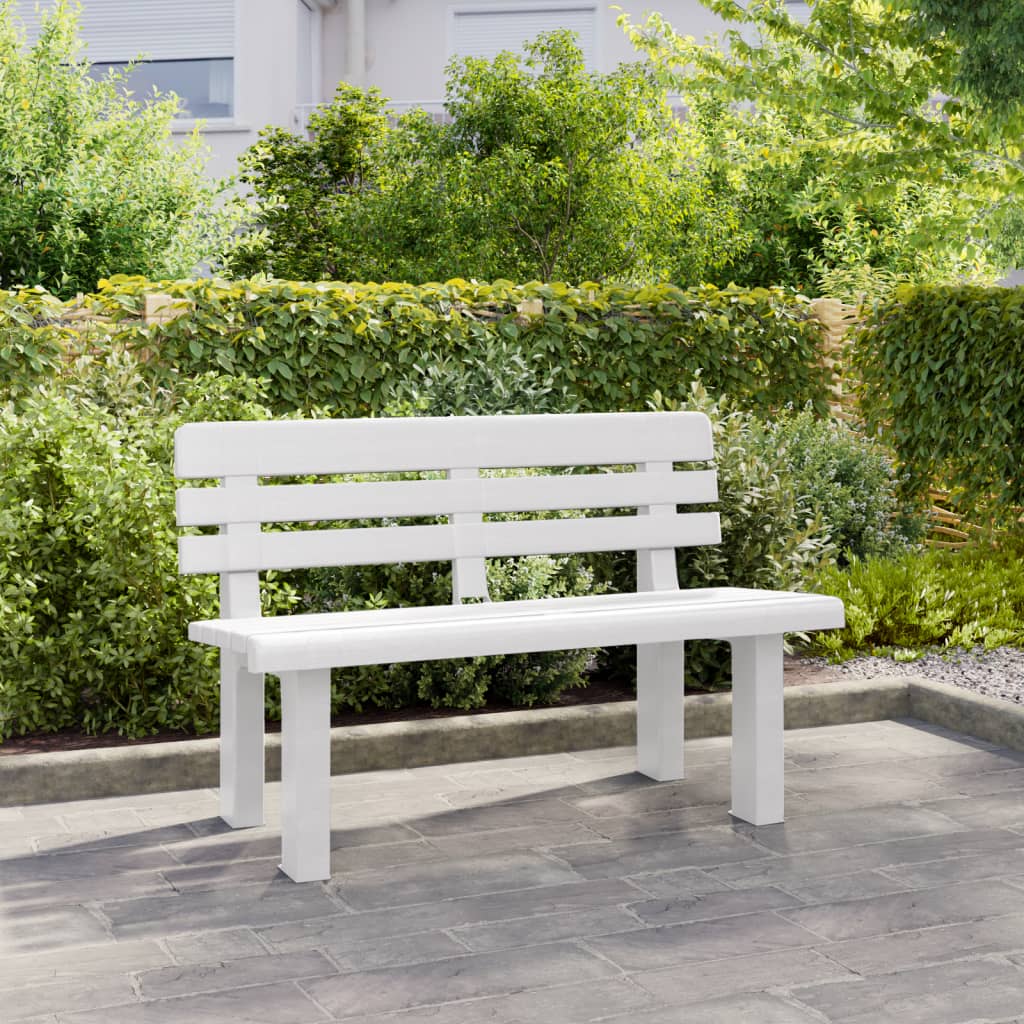 Banc de jardin blanc 110x52x71 cm polypropylène