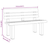 Banc de jardin blanc 110x52x71 cm polypropylène