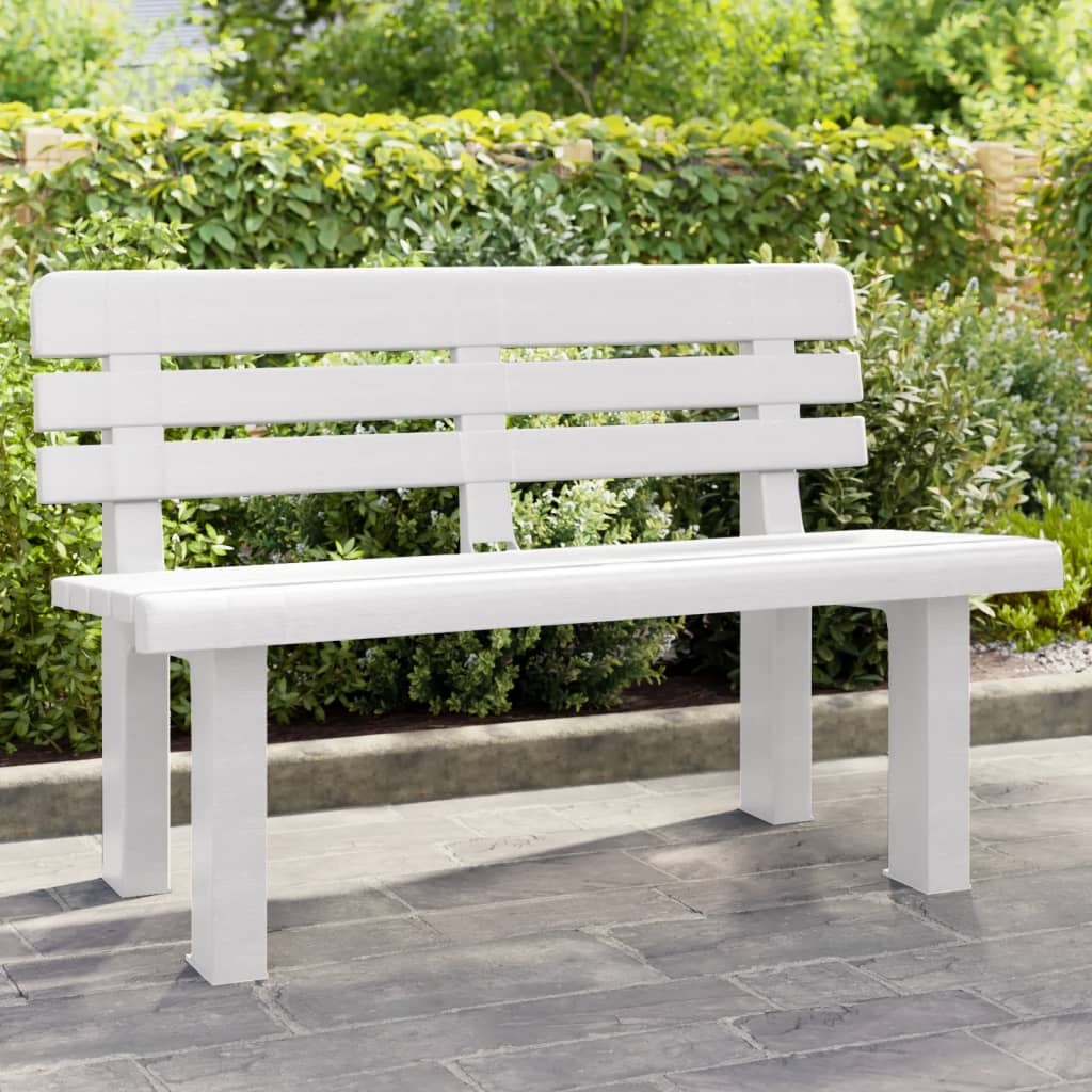 Banc de jardin blanc 110x52x71 cm polypropylène