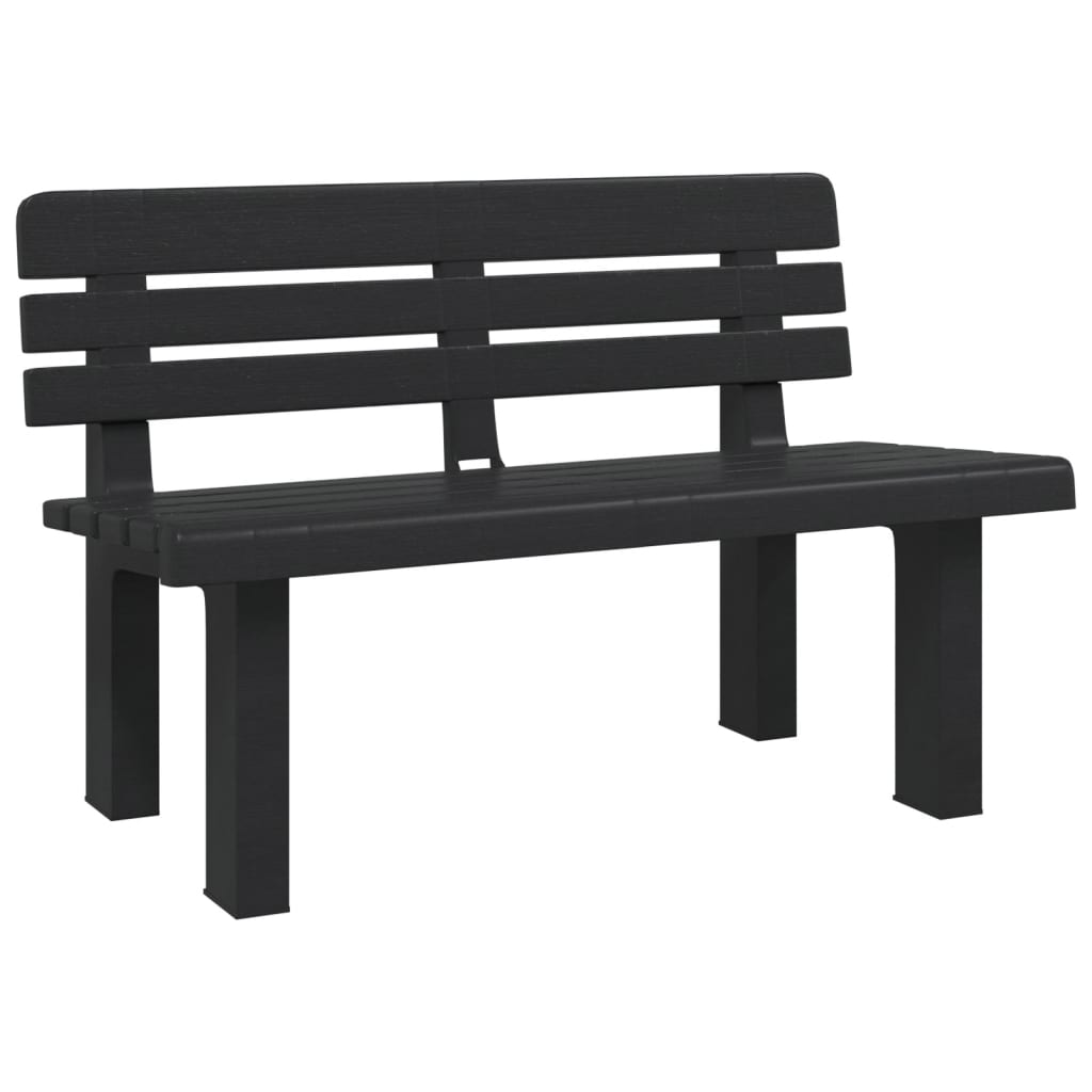 Banc de jardin anthracite 110x52x71 cm polypropylène