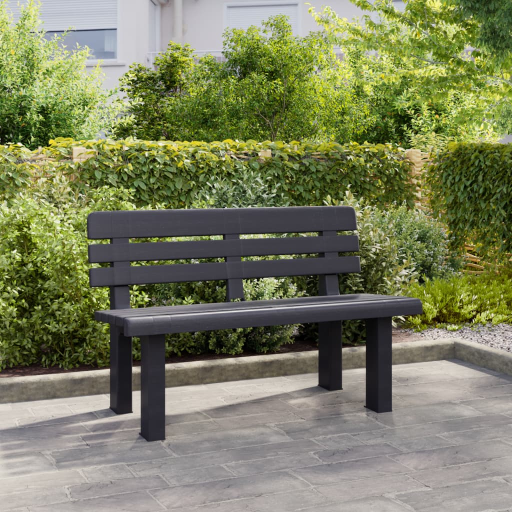 Banc de jardin anthracite 110x52x71 cm polypropylène