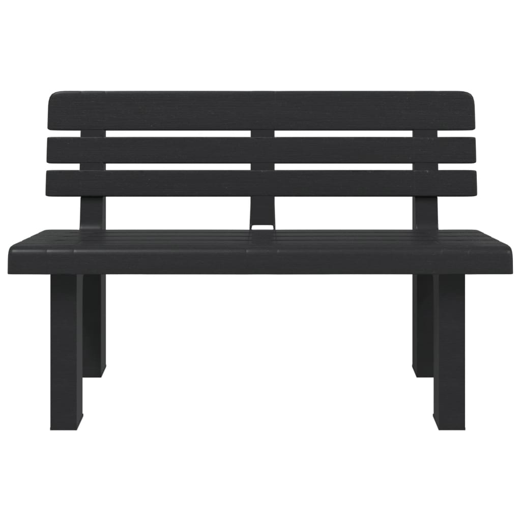 Banc de jardin anthracite 110x52x71 cm polypropylène