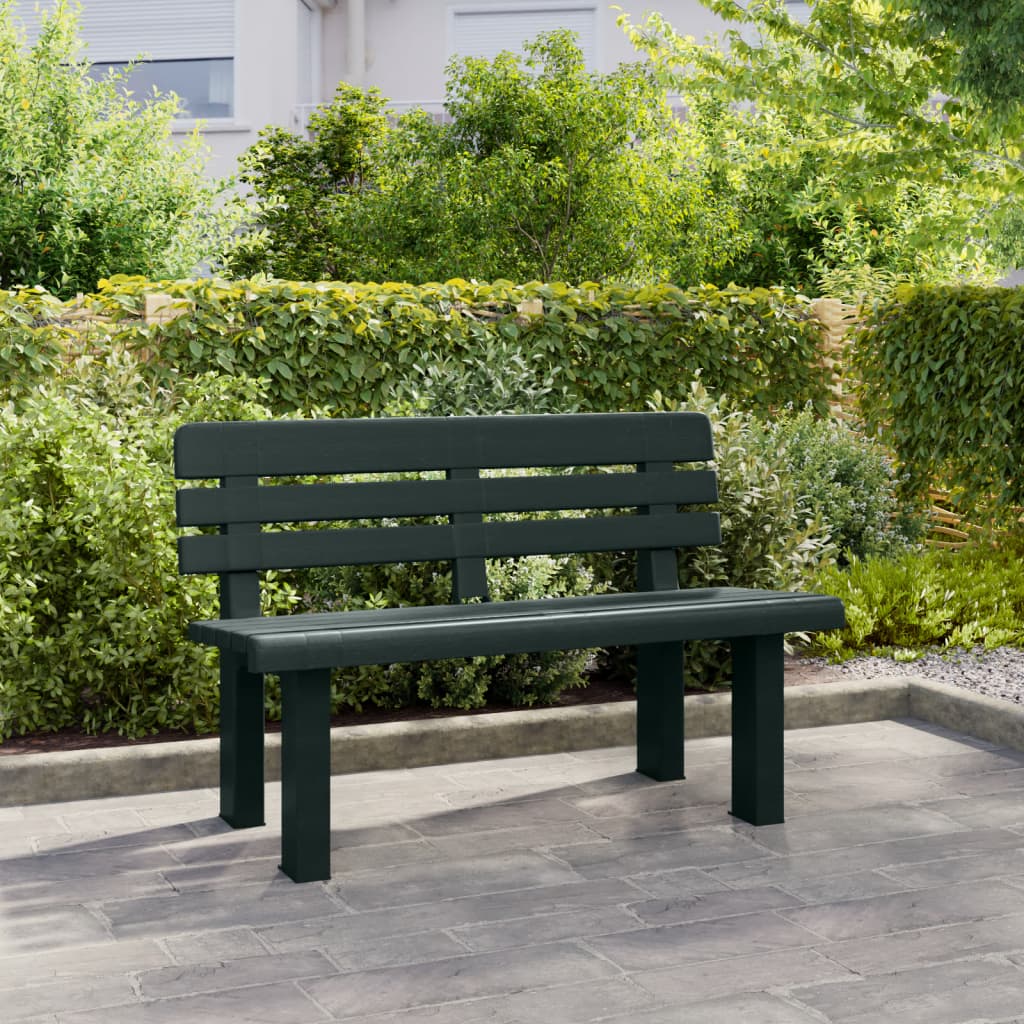 Banc de jardin vert 110x52x71 cm polypropylène