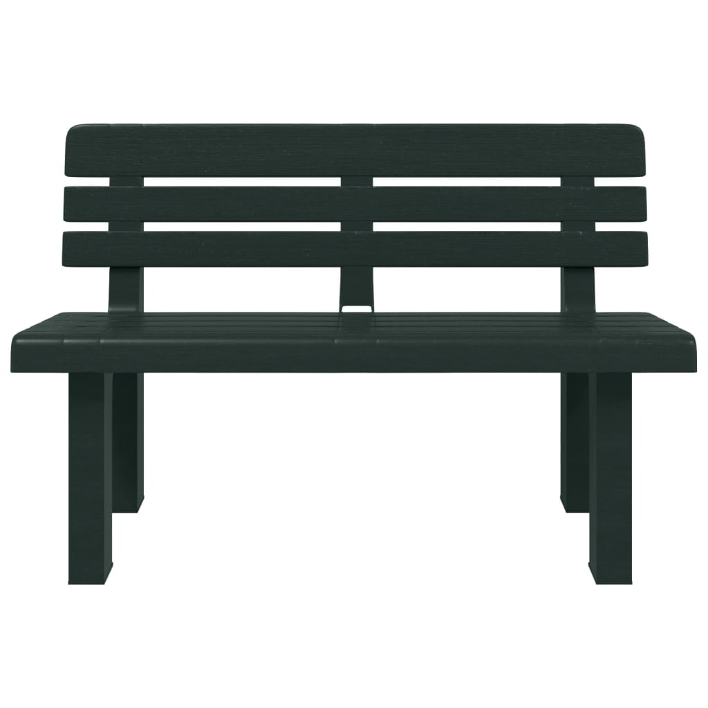 Banc de jardin vert 110x52x71 cm polypropylène