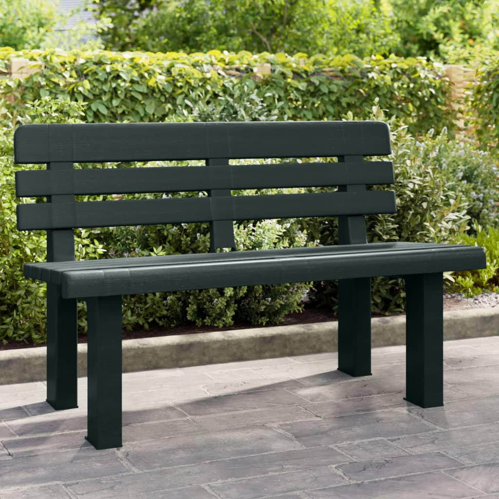 Banc de jardin vert 110x52x71 cm polypropylène