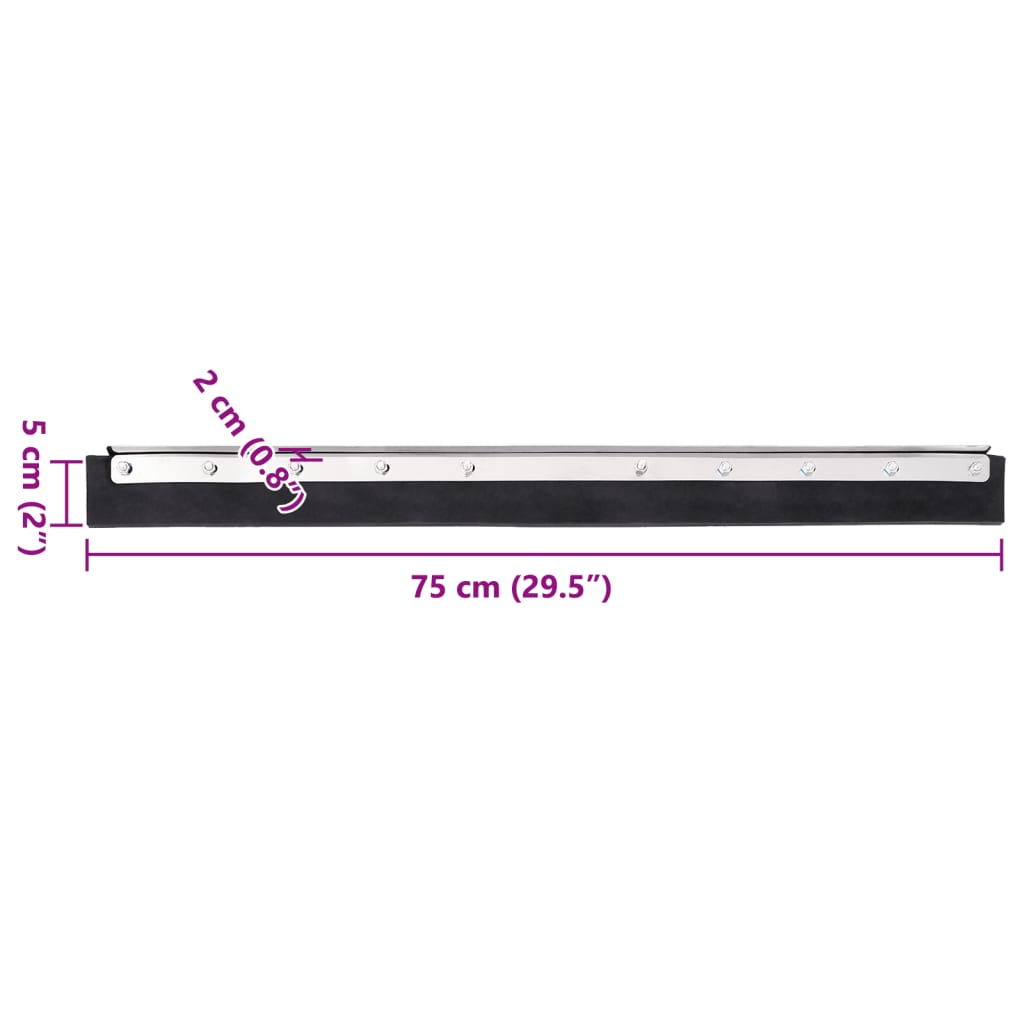 Têtes de raclette de sol 5 pcs 75x2x5 cm acier et caoutchouc